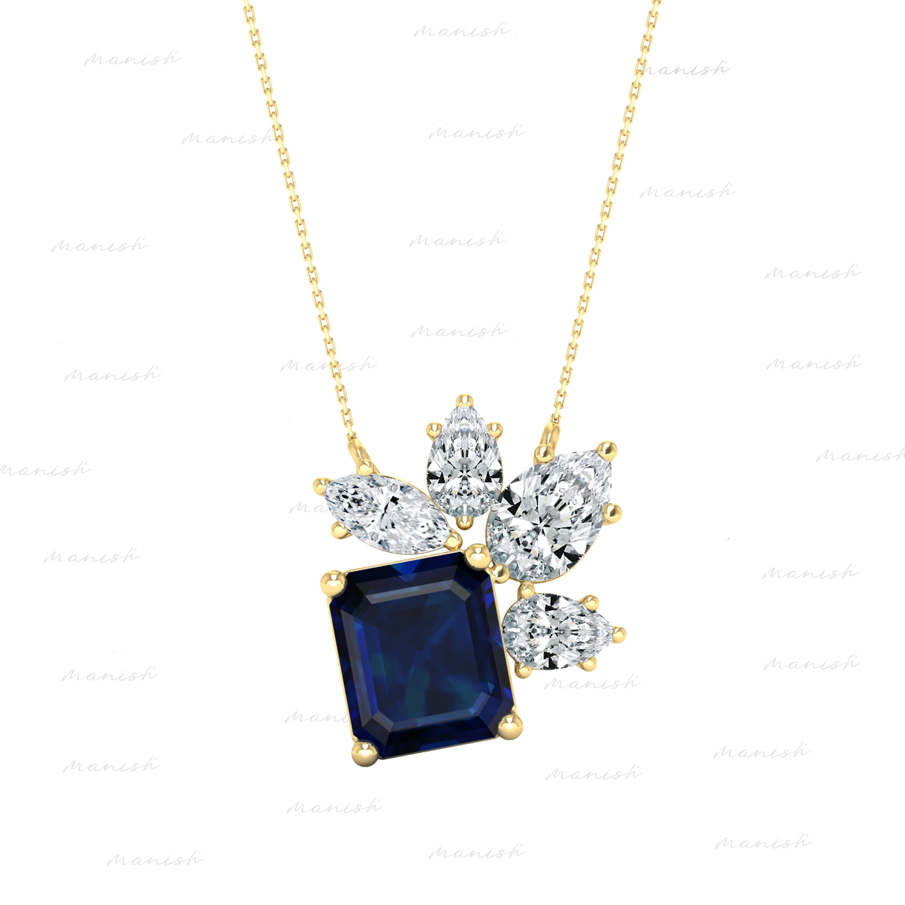 Erol Diamond and Blue Sapphire Necklace